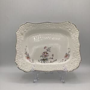 Seville 349 Thompson China Dinnerware Serving Platter USA White Poppies Flowers